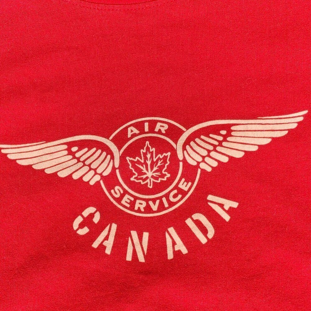 RED CANOE AIR SERVICE CANADA T-Shirt Men's Small RED 🍁